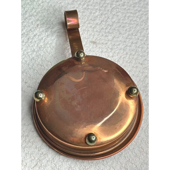 Copper Silent Butler Crumb Catcher Hinge Lid Feet Fireplace Decor Bed Warmer - Picture 6 of 11